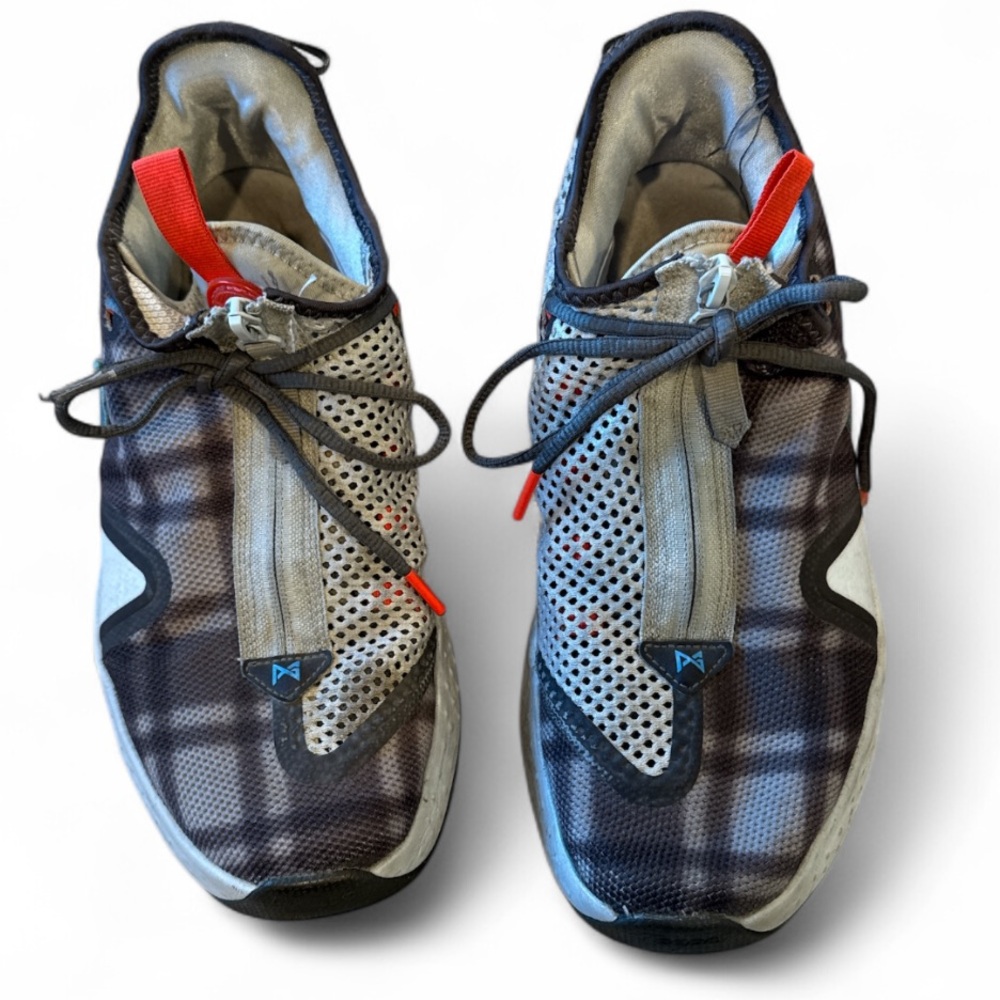 Nike PG 4 Paul George Football Gray/Laser Plaid Basketball Shoe Size 10.5 - Picture 4 of 15